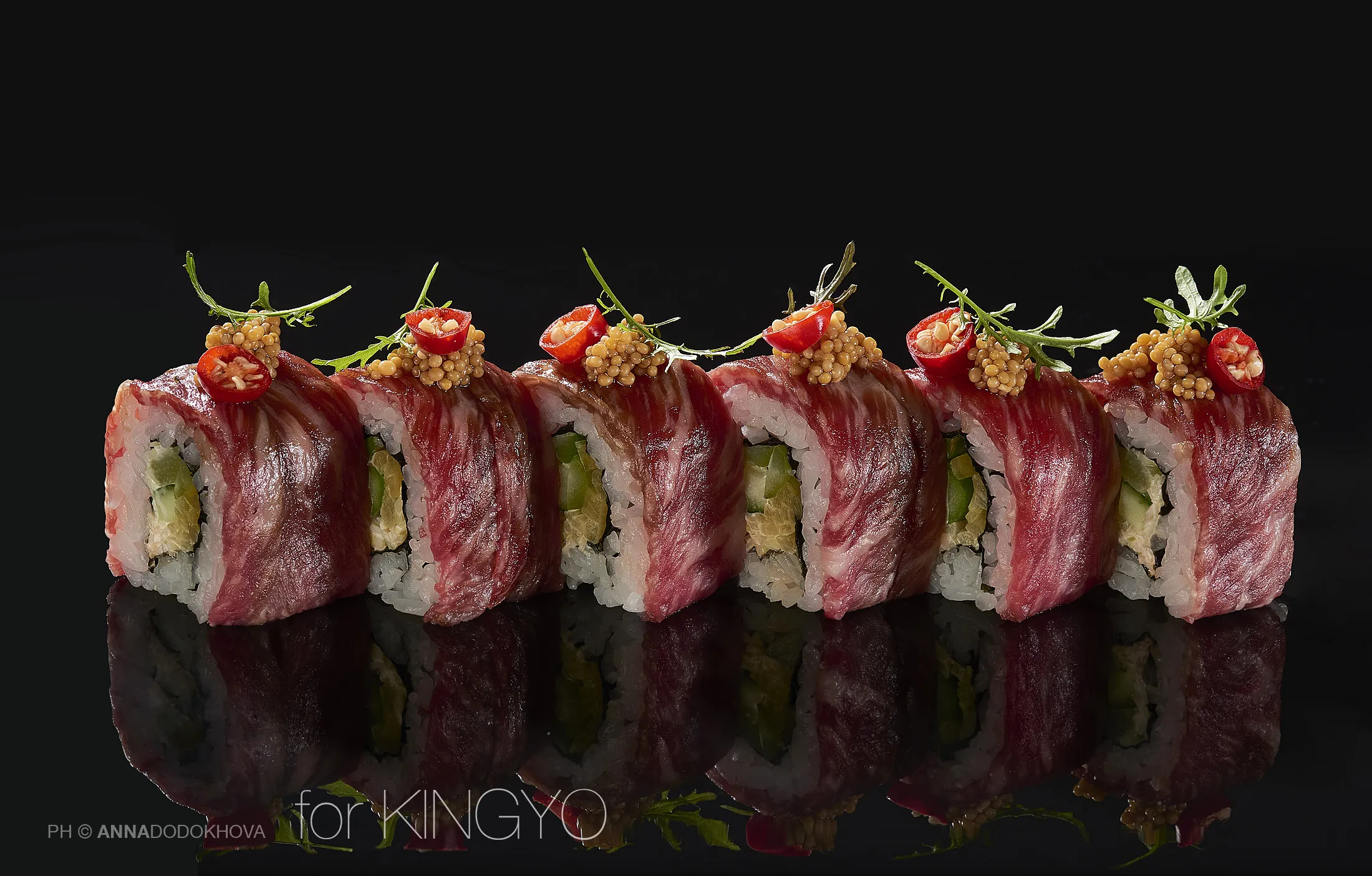 Фотосъёмка блюд ресторана японской кухни Kingyo. Фуд-фотограф, фуд-стилист Анна Додохова