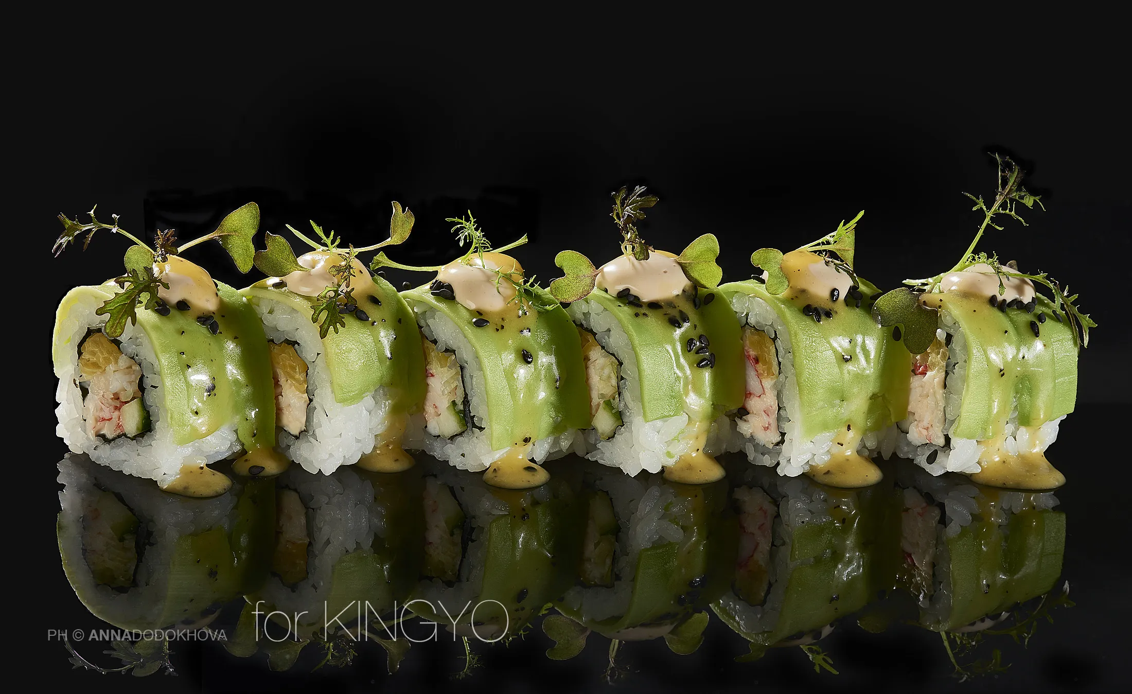 Фотосъёмка блюд ресторана японской кухни Kingyo. Фуд-фотограф, фуд-стилист Анна Додохова
